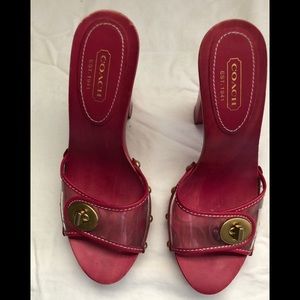 Coach Wooden Heels (pink/ fuchsia)